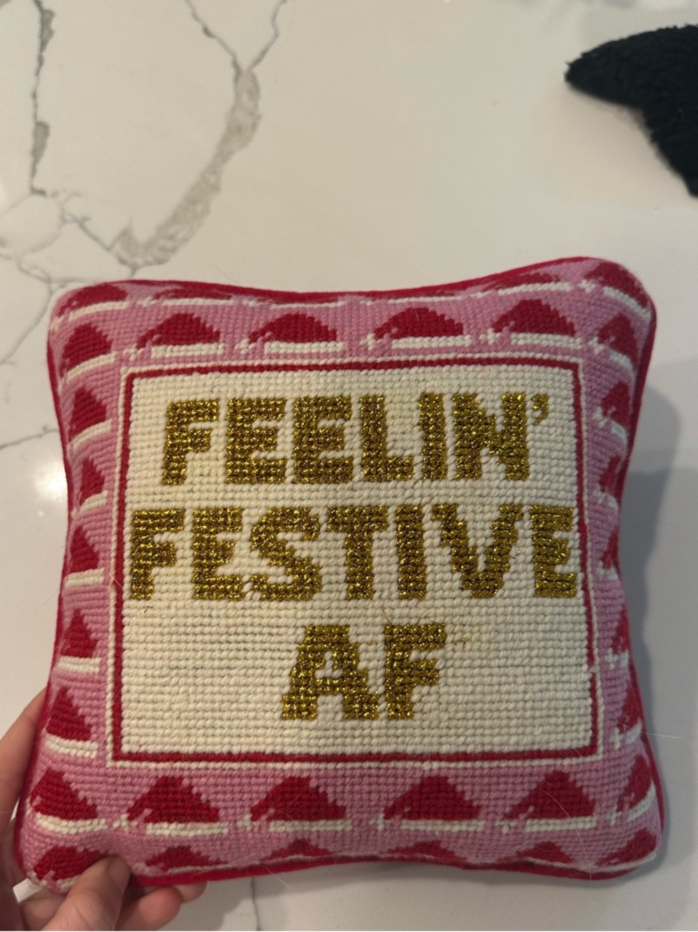 Feeling Festive AF 9x9 pillow